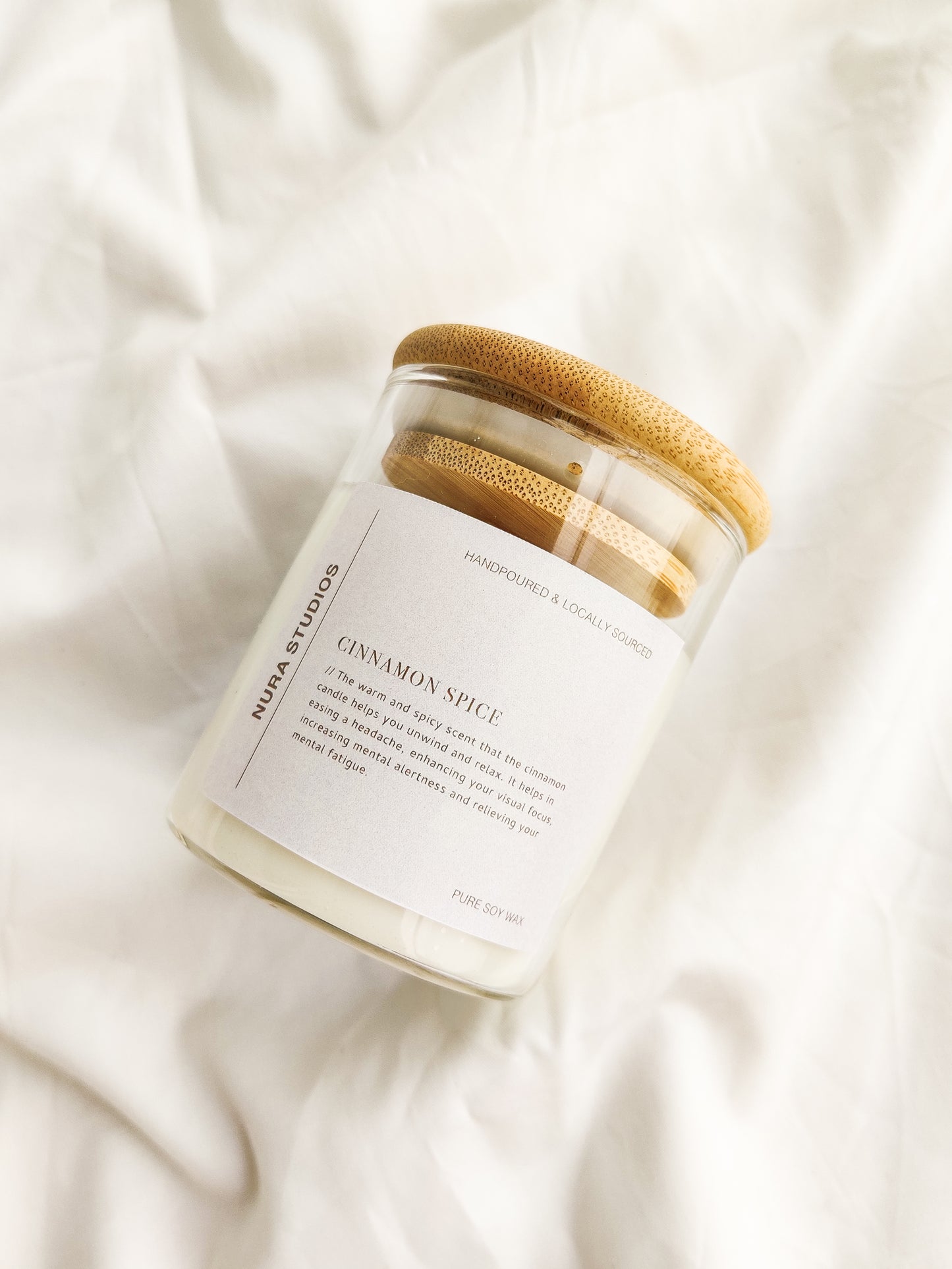 Glass Scented Candle : Cinnamon Spice