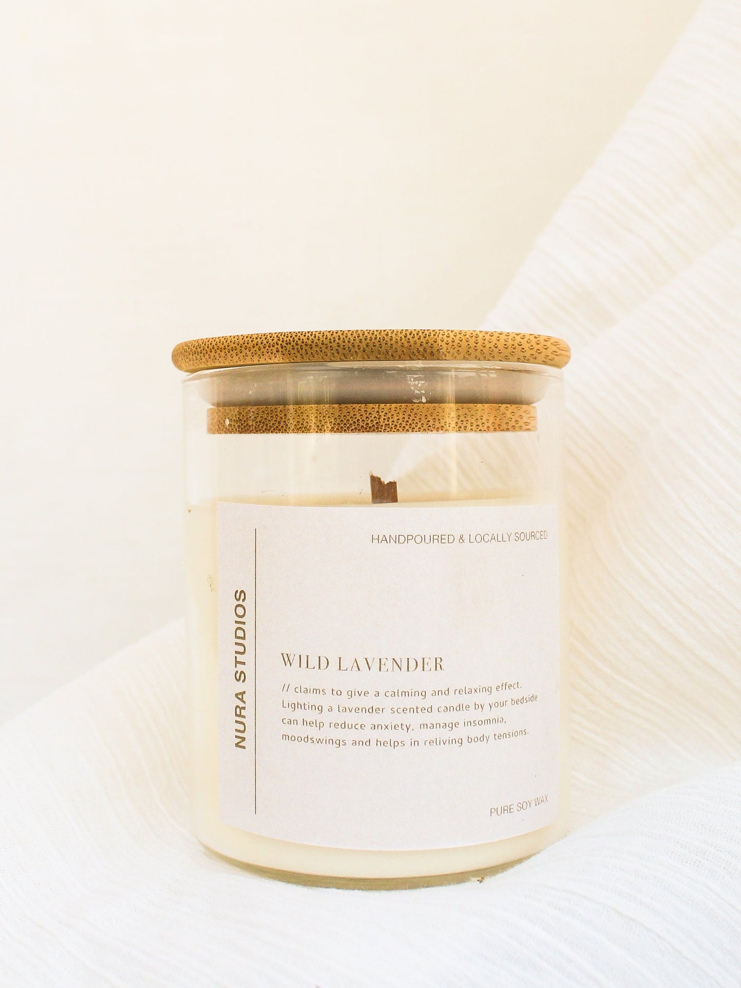 Glass Scented Candle : Wild Lavender