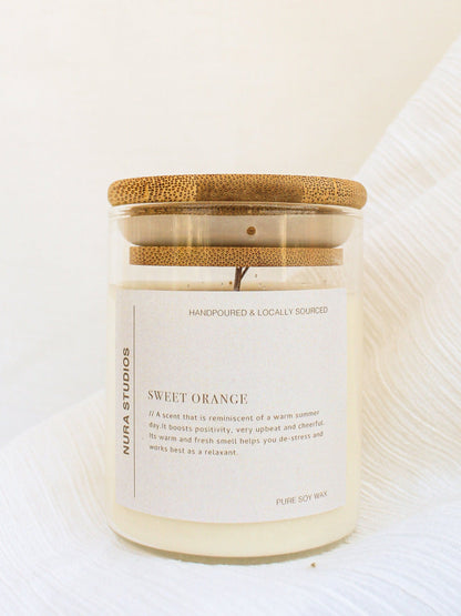 Glass Scented Candle : Sweet Orange