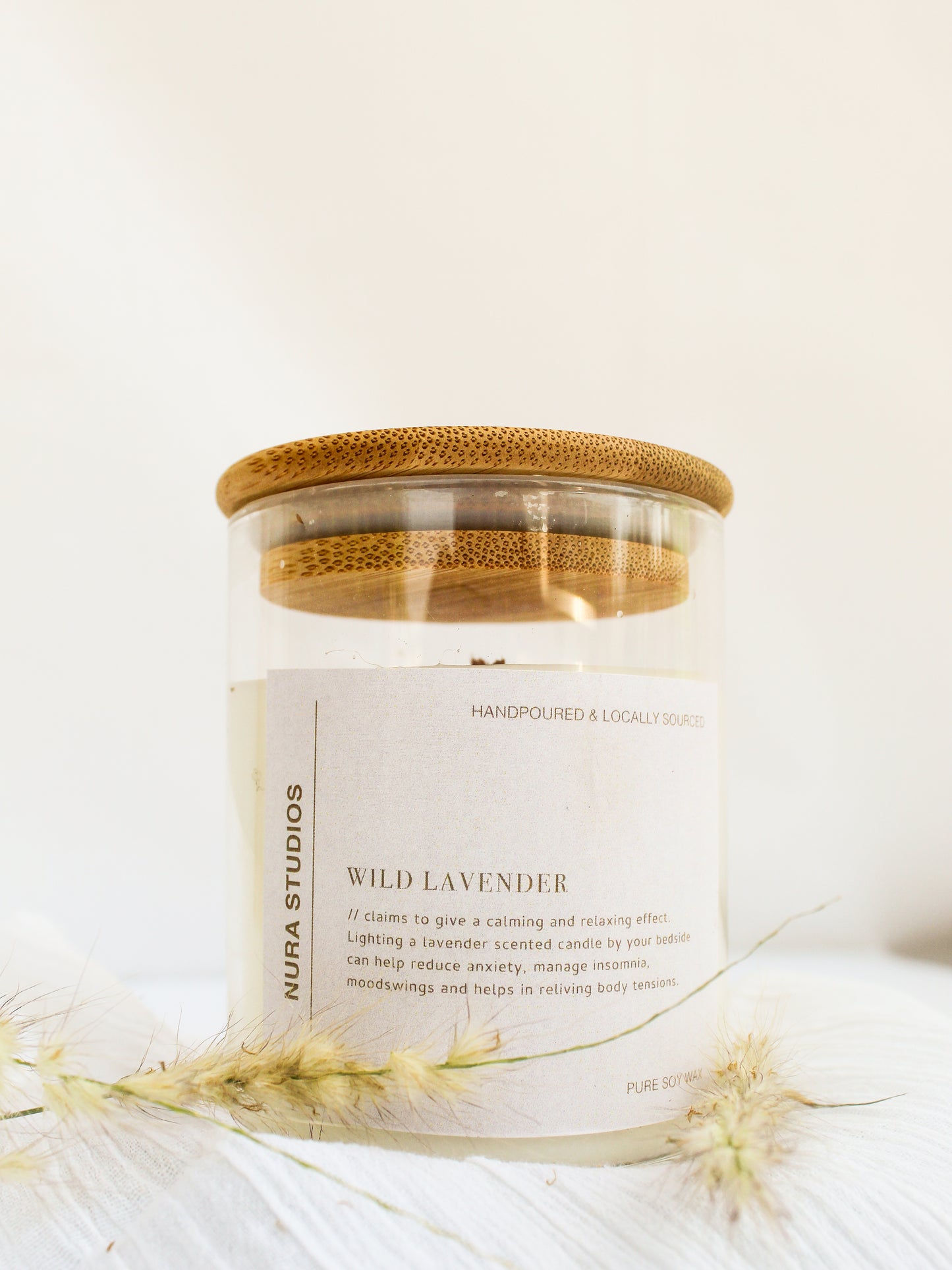 Glass Scented Candle : Wild Lavender