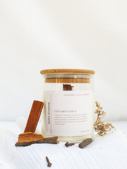 Glass Scented Candle : Cinnamon Spice