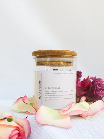 Glass Scented Candle : Garden Rose