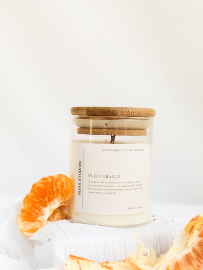 Glass Scented Candle : Sweet Orange